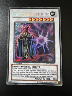 Zeman the Ape King ABPF-EN097 Secret Rare 1st Ed Very Good to Near Mint Yugioh - Image 1