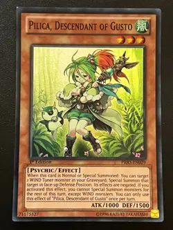 Pilica, Descendant of Gusto PRIO-EN029 Super Rare 1st Edition Near Mint Yugioh - Image 1
