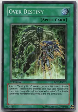 Over Destiny DP05-EN021 Super Rare 1st Edition LP Yugioh - Image 2