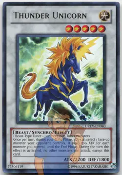 Thunder Unicorn DREV-EN040 Ultra Rare Unlimited NM Yugioh - Image 1