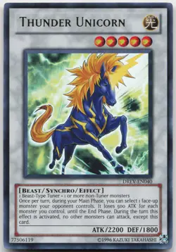Thunder Unicorn DREV-EN040 Ultra Rare Unlimited NM Yugioh - Image 2
