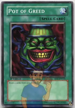 Pot of Greed SD1-EN015 Common 1st Edition MP Yugioh - Image 1