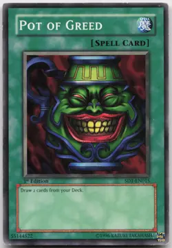 Pot of Greed SD1-EN015 Common 1st Edition MP Yugioh - Image 2