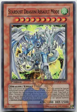 Stardust Dragon/Assault Mode DP09-EN001 Super Rare 1st Edition NM Yugioh - Image 1