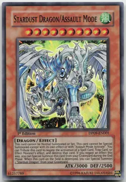 Stardust Dragon/Assault Mode DP09-EN001 Super Rare 1st Edition NM Yugioh - Image 2