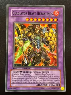 Gladiator Beast Heraklinos TDGS-ENSE2 Super Rare Near Mint Yugioh - Image 1
