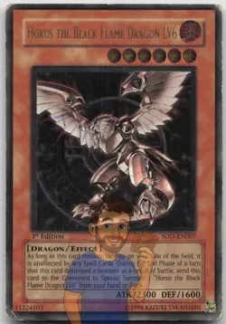 Horus the Black Flame Dragon LV6 SOD-EN007 Ultimate Rare 1st Edition HP Yugioh - Image 1