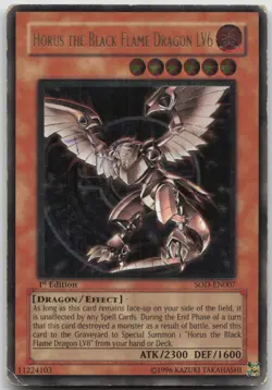 Horus the Black Flame Dragon LV6 SOD-EN007 Ultimate Rare 1st Edition HP Yugioh - Image 2