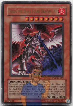 Horus the Black Flame Dragon LV8 SOD-EN008 Ultra Rare Unlimited DMG Yugioh - Image 1