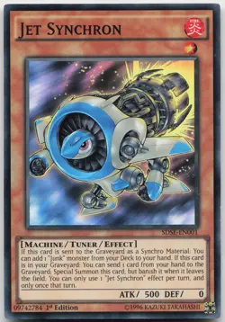 Jet Synchron SDSE-EN001 Super Rare 1st Edition LP Yugioh - Image 2