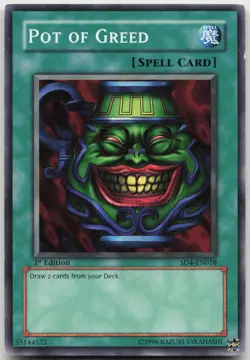 Pot of Greed SD4-EN018 Common 1st Edition LP Yugioh - Image 2