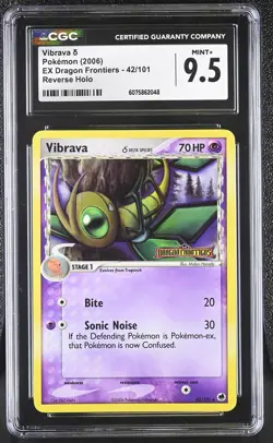 CGC 9.5 Vibrava EX Dragon Frontiers 42/101 Reverse Holo STAMPED Pokemon Card - Image 1