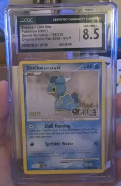 Pokemon 2008 Shellos Origins Game Fair Staff Stamped Promo Card 106/132 CGC 8.5 - Image 1