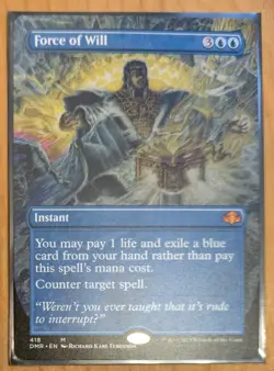 Force of Will (Borderless) #418 *Normal* (NM) - Dominaria Remastered MTG - Image 1
