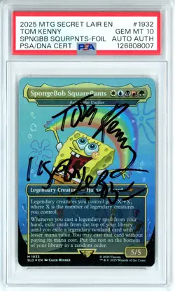 PSA GEM MINT 10 Signed Tom Kenny 'SpongeBob SquarePants' - Jodah, the Unifier - Image 1