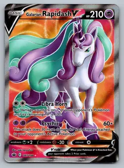 Pokemon TCG SWSH06: Chilling Reign Galarian Rapidash V (Full Art) 167/198 - Image 1
