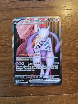 Pokemon Team Rocket's Mewtwo Ex 213/182 Destined Rivals Full Art - Image 1