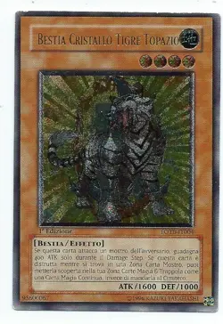 Yugioh! Crystal Beast Topaz Tiger FOTB-EN004 ITALIAN Ultimate Rare 1st First Ed - Image 1