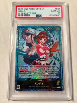2025 One Piece KOALA OP12 081 Alt Art Leader PSA 10 Gem Mint! - Image 1