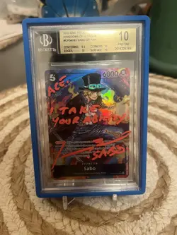 One Piece BGS 10 Sabo #083 SR OP04 Kingdoms Of Intrigue signed by voice actor - Image 1