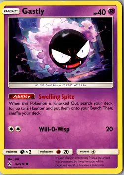 Gastly (67) 67/214 Common SM - Unbroken Bonds LP Pokemon Card - Image 1