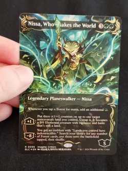Nissa, Who Shakes the World (BORDERLESS Raised Foil) Commander: Bloomburrow 0096 - Image 1