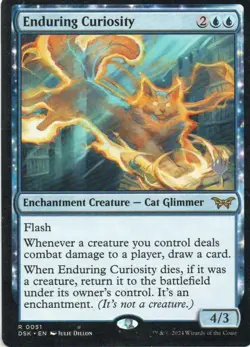 MTG: Duskmourn: House of Horror: Promo Pack Enduring Curiosity: LP Condition - Image 1