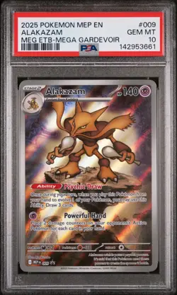 2025 POKEMON MEP EN-ME BLACK STAR PROMO #009 ALAKAZAM PSA 10 - Image 1