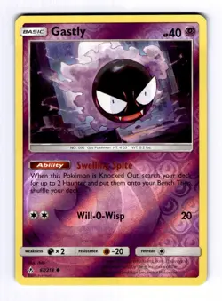 Gastly (67) SM - Unbroken Bonds #67 (2019) Common Reverse Holo NM Pokemon - Image 1