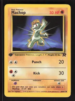 Pokemon Team Rocket #59/82 Machop 1st Edition Common - Image 1