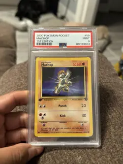 Pokemon 2000 1st Edition Team Rocket Machop Mint 9 #59/82 - Image 1