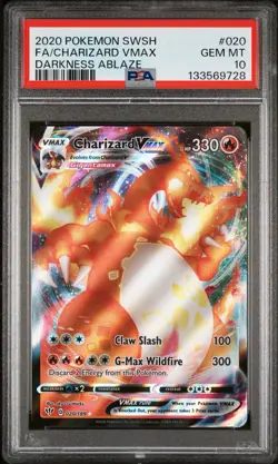 CHARIZARD VMAX 020/189 DARKNESS ABLAZE PSA 10 POKEMON CARD Sword & Shield - Image 1