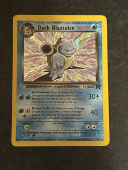 Pokemon Dark Blastoise TCG Team Rocket Holo Card 3/82 Unlimited Rare - Image 1