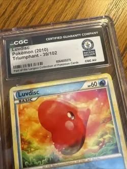 graded Luvdisc Pokemon card, specifically the 39/102 Uncommon card Record Holder - Image 2