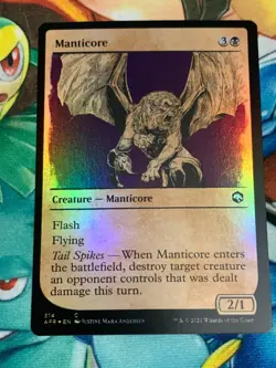 C754 MAGIC GATHERING FORGOTTEN REALMS FOIL SHOWCASE BEHOLDER MANTICORE NM MTG - Image 2