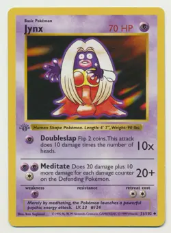 Pokemon Base Set 1st Edition Gray Stamp Jynx 31/102 NM NEAR MINT!! - Image 1