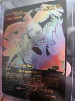 Pokemon Tag Team Moltres & Zapdos & Articuno GX Rainbow Black Foil Fan Art... - Image 4