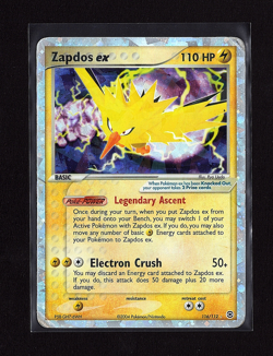 2004 Pokemon EX FireRed & LeafGreen Zapdos ex 116/112 Secret Rare Holo Foil - Image 1