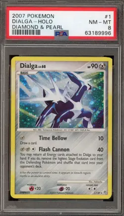 Pokemon Dialga Diamond & Pearl Holo Rare #1 PSA 8 - Image 1
