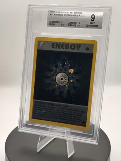 Pokemon 1st Edition Rainbow Energy 17/82 Team Rocket Holo BGS 9 - Image 1