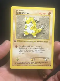 Pokemon TCG Sandshrew 062/102 Base Set (Shadowless) 1st Edition LP/NM - Image 1
