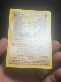 Pokemon TCG Sandshrew 062/102 Base Set (Shadowless) 1st Edition LP/NM - Image 2