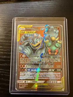 2019 Pokemon Sun Moon Unbroken Bonds Marshadow Machamp GX Full Art #198/214 DMG - Image 1