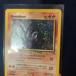 Pokemon Houndour 5/75 - Neo Discovery 1st Edition Holofoil MP. Holo Swirls !!!! - Image 3
