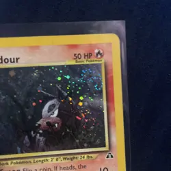 Pokemon Houndour 5/75 - Neo Discovery 1st Edition Holofoil MP. Holo Swirls !!!! - Image 4