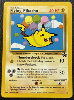 Flying Pikachu Black Star Promo 25 Pokemon League LP 2001 - Image 1