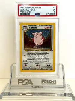 Clefable #1 HOLO PRERELEASE Stamp 1999 Pokemon Jungle WOTC Fresh Grade PSA 5 - Image 1