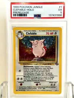 Clefable #1 HOLO PRERELEASE Stamp 1999 Pokemon Jungle WOTC Fresh Grade PSA 5 - Image 2