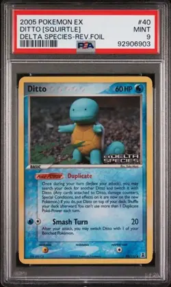 Ditto (Squirtle) 40/113 Pokemon PSA 9 MINT EX Delta Species Reverse Foil Stamped - Image 1
