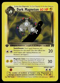 Pokemon Card - Dark Magneton Team Rocket 28/82 Rare 1st Edition - Image 1